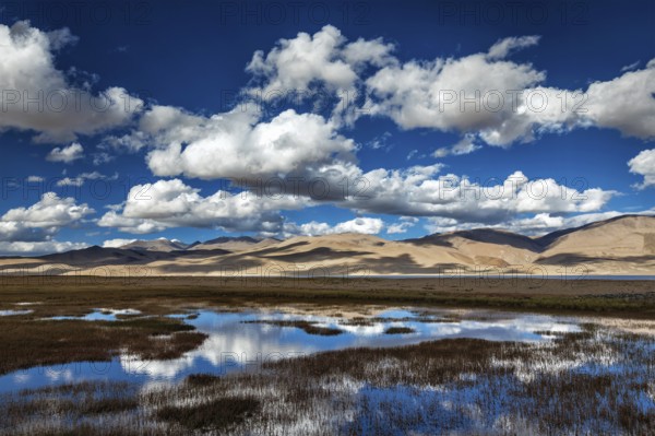 Himalayan lake Tso Moriri (fficial name: Tsomoriri Wetland Conservation Reserve), Korzok, Changthang area, Ladakh, Jammu and Kashmir, India, Asia