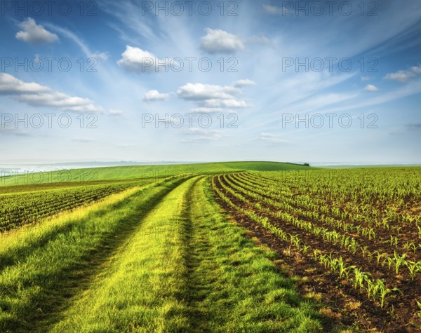 Rolling fields of Moravia, Czech Republic, Europe