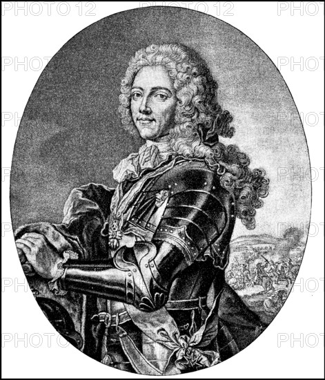 Charles Louis Auguste Fouquet, Duke of Gisors, called de Belle-Isle, 22 September 1684, 26 January 1761, was a French Minister, and Marshal of France, Historical, digitally restored reproduction of a 19th century original, exact date unknown.