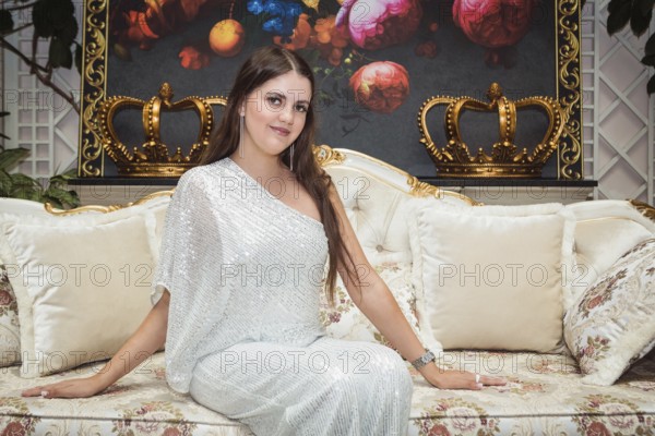 Leni Summer at the presentation of the Pompöös Provence furniture and homewear collection by star designer Harald Glööckler at the Hotel Adlon, Berlin, 19 June 2024. The Pompöös Provence by Casa Padrino collection consists of bedroom furniture, seating furniture and carpets