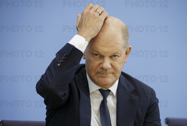 Olaf Scholz (SPD), Federal Chancellor, presents the 2025 budget at the BPK. Berlin, 05.07.2024. Photographed on behalf of the Federal Ministry of Finance