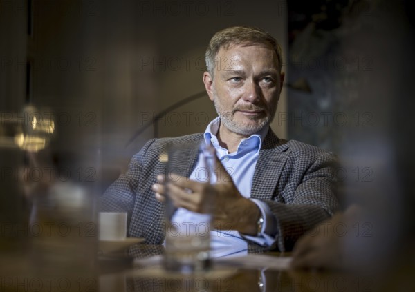 Christian Lindner (FDP), Federal Minister of Finance, recorded during an interview in his office at the Federal Ministry of Finance