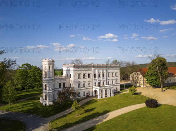 Krobnitz Castle in the district of Görlitz was the retirement home of the Prussian Minister of War and Navy Albrecht Graf von Roon. Following restoration, it now serves as a museum and event venue, Krobnitz, Saxony, Germany, Europe