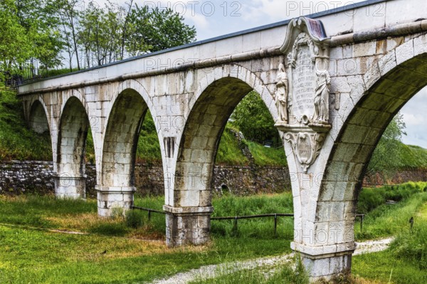 Aquaeduct near Porta Udine, planned town with star-shaped layout, Palmanaova, Unesco World Heritage Site, Friuli, Italy, Palmanaova, Friuli, Italy, Europe