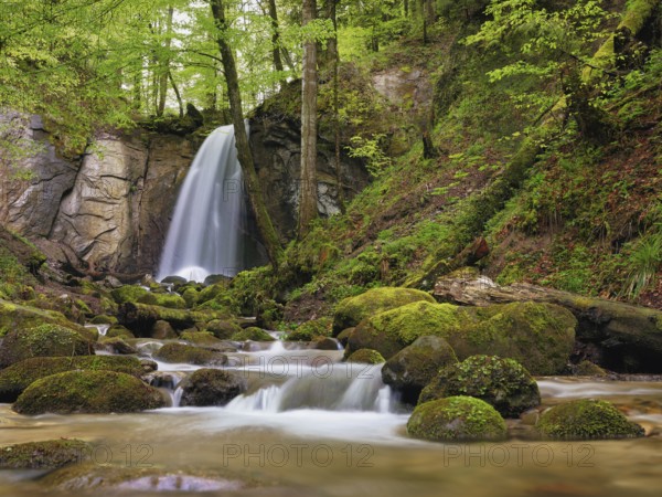 Waterfall, Finstersee, Canton Zug, Switzerland, Europe