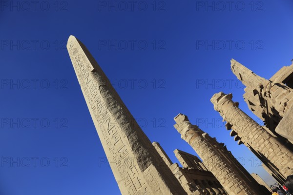 Luxor, Karnak Temple, Obelisk of Thutmosis I, located in the Amun Temple in Karnak, Africa, Upper Egypt, UNESCO World Heritage Site