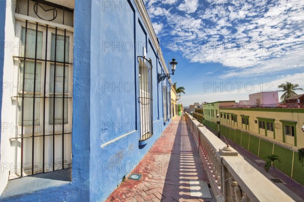 Mexico, Mazatlan, Colorful old city streets in historic city center, Central America
