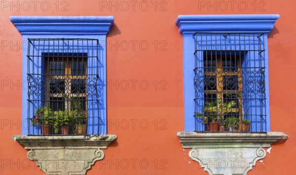 Oaxaca, Mexico, Scenic old city streets and colorful colonial buildings in historic city center, Central America
