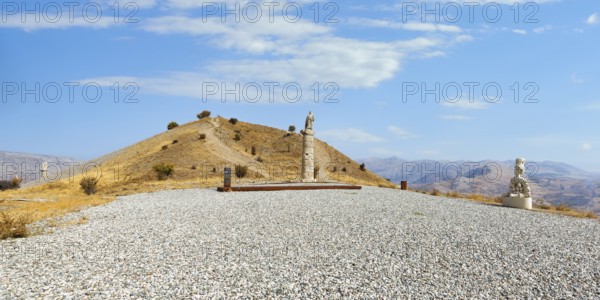 Karakus tumulus, Funerary monument of Queen Isias and Princesses Antiochis and Aka, Adiyaman province, Turkey, Asia