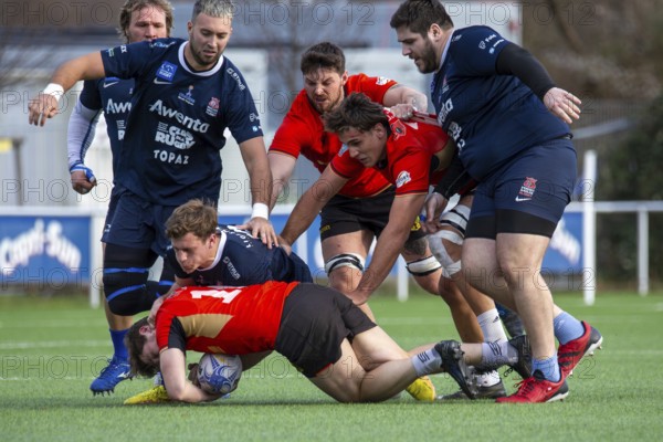Rugby: Germany against MKS Pogon Awenta Siedlce, Poland in Heidelberg (test match of the German national rugby team in preparation for the upcoming World Cup qualifiers)
