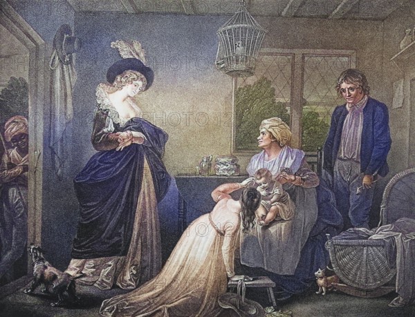 As you like it. Act II. Scene VII, The Seven Ages of Man, First Age. From the Boydell Shakespeare Gallery, published at the end of the 19th century, Historic, digitally restored reproduction from a 19th century original, Record date not stated