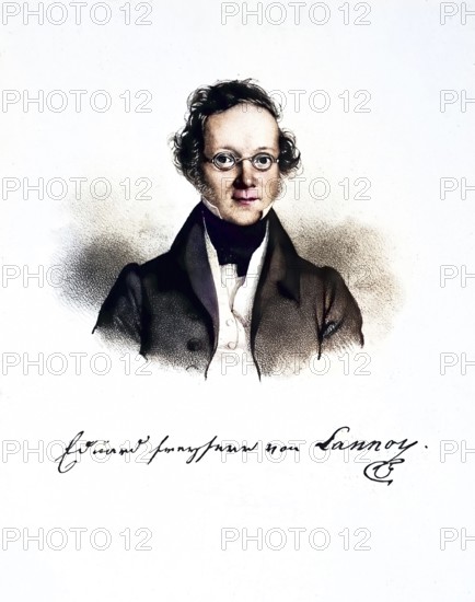 Heinrich Eduard Joseph Freiherr von Lannoy (born 3 December 1787 in Brussels, died 28 March 1853 in Vienna) was a writer, music teacher, conductor and composer in the transition between the Classical and early Romantic periods, Historic, digitally restored reproduction from a 19th century original, Record date not stated