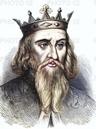 Henry I (1068-1135), King of England from 1100: youngest son of William I, the Conqueror. Wood engraving, c. 1900, Historical, digitally restored reproduction from a 19th century original, Record date not stated