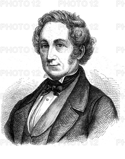 Johann Adam von Itzstein, 28 September 1775, 14 September 1855, a German liberal politician, Historical, digital reproduction of an original from the 19th century