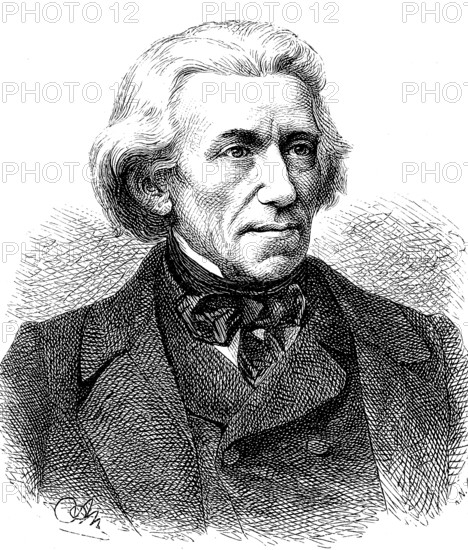 Adrian Ludwig Richter, 28 September 1803, 19 June 1884, was an important German painter and draughtsman of the late Romantic and Biedermeier periods, Historical, digital reproduction of an original from the 19th century