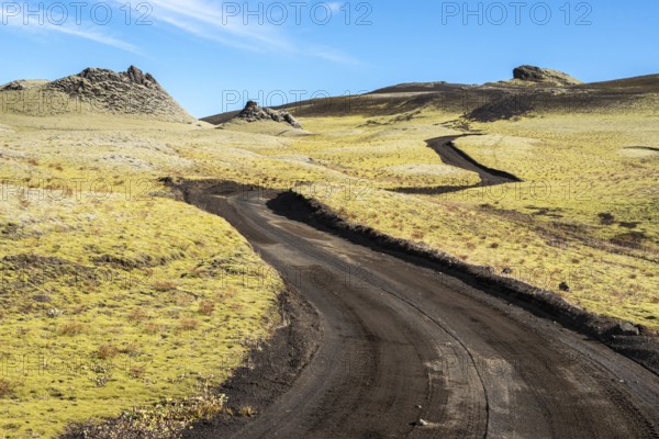 Uxatindar mountain range at the Skafta river, view from road F206, Laki tourist road, Iceland, Europe