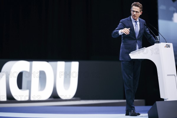 Carsten Linnemann, Deputy Chairman of the CDU, recorded at the CDU Germany 2024 party conference in Berlin, 6 May 2024