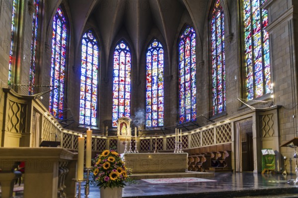 Interior view, Notre-Dame de Luxembourg Cathedral, Luxembourg City, Luxembourg, Luxembourg, Europe