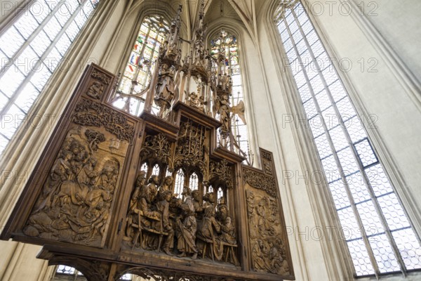 Altar of the Holy Blood by Tilman Riemenschneider, Jakobskirche, Stadtkirche St. Jakob, Rothenburg ob der Tauber, Middle Franconia, Franconia, Bavaria, Germany, Europe