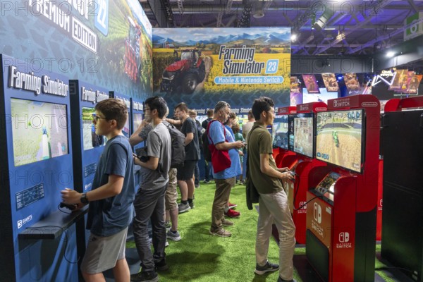 Gamescom, the world's largest trade fair for video and computer games, Farming Simulator, in Cologne, Germany, Europe