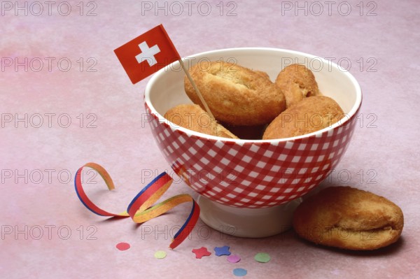 Schenkeli in a bowl, sweet pastry for the carnival season, Switzerland, Europe