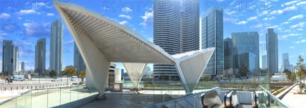 Israel, Tel Aviv financial business district skyline with shopping malls and high tech offices, Asia