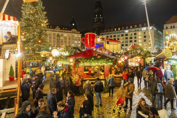 The Dresden Striezelmarkt is a Christmas market in Dresden. It has been held in Advent since 1434, usually on the Altmarkt square, and attracts an average of around two million visitors every year. It is the oldest certified Christmas market in Germany, Dresden, Saxony, Germany, Europe