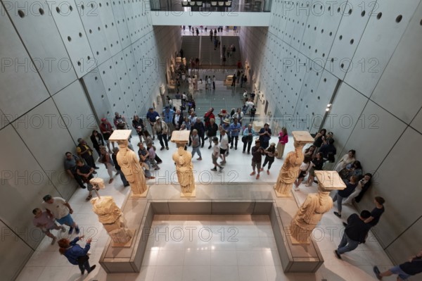 Caryatids, female statues from the Erechteion, Acropolis Museum, architect Bernard Tschumi, Athens, Greece, Europe