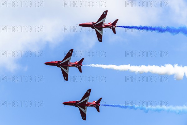 Red Arrows, Royal Air Force Aerobatic Team, Airshow 2024, Teignmouth, Devon, England, United Kingdom, Europe