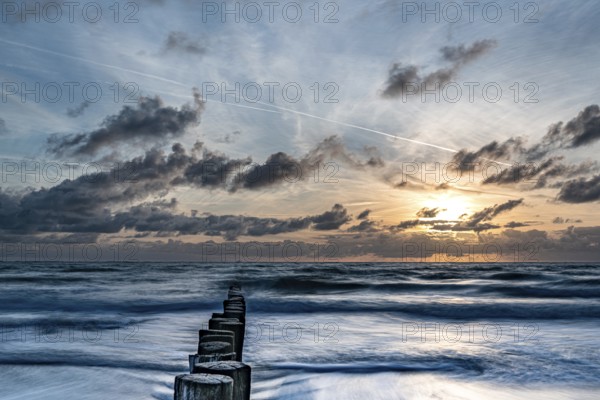 Sunset on the North Sea, Zeeland, Netherlands