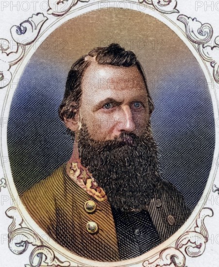 James Ewell Brown Stuart, alias Jeb Stuart, 1833-1864, American Major General in the Confederate Army during the American Civil War, Historical, digitally restored reproduction from a 19th century original, Record date not stated