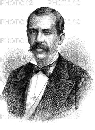 Tobias Barreto de Meneses, 7 June 1839, 26 June 1889, a Brazilian philosopher, poet, literary critic, publisher, lawyer and professor of law, Historical, digital reproduction of an original from the 19th century