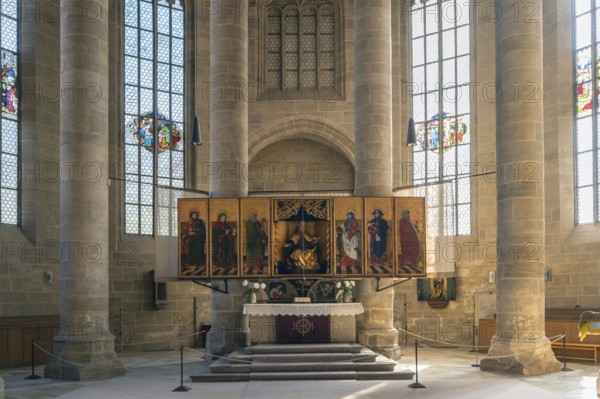 St Andrew's altar, probably by Michael Wohgemut, dating from around 1500, in St Andrew's Church, Weißenburg, Middle Franconia, Bavaria, Germany, Europe