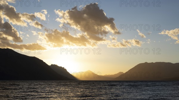 Sunset at Lake Huechulafquen in Lanin National Park, Patagonia, Argentina, South America