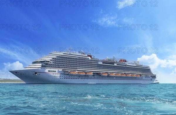 Mexico, Cabo San Lucas, Los Cabos vacation cruise ship near a beach and tourist destination El Arco, Central America