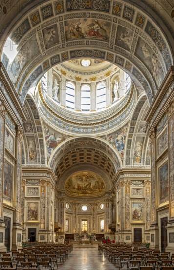 Interior of Basilica of Sant'Andrea, Mantua, Mantova, Italy, Europe