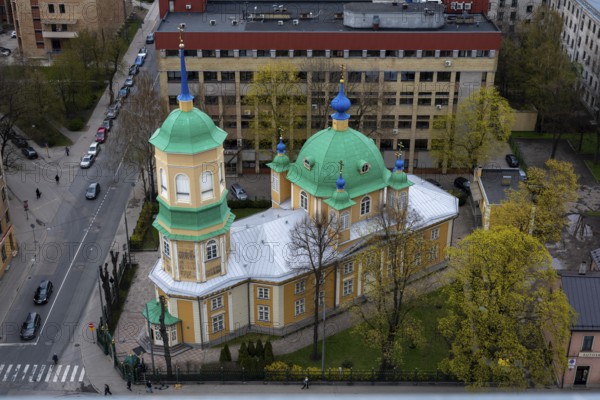 Orthodox Church of St Alexander Nevsky in the Moscow suburb, building from 1825 is one of the best-preserved wooden buildings of the Russian Orthodox Church, Riga, Latvia, Europe