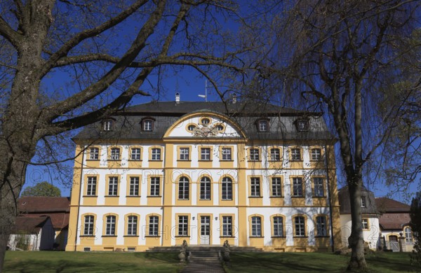 The Jägersburg, former Schönborn hunting lodge, a baroque hunting lodge of the Bamberg prince-bishops near Eggolsheim, district of Forchheim, Upper Franconia, Bavaria, Germany, Europe