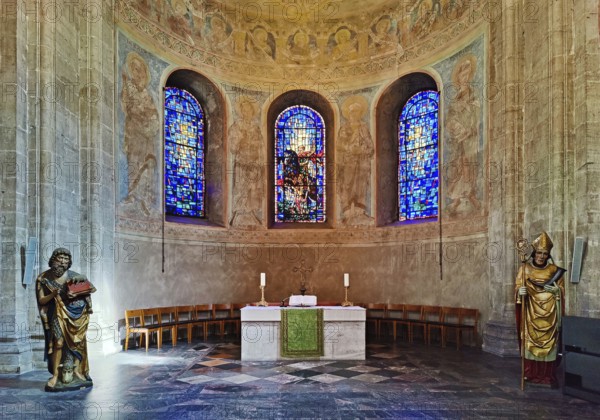 Chancel with secco painting, Cathedral, Evangelical Lutheran Cathedral Church of St. Blasii in Braunschweig, Lower Saxony, Germany, Europe