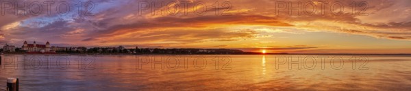 Panoramic view of the sunset over the calm sea, Rügen