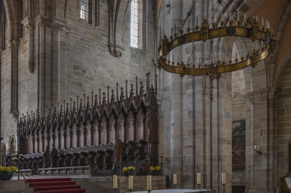 Choir stalls in Bamberg Cathedral Consecration 1237, Bamberg, Upper Franconia, Baysern, Germany, Europe