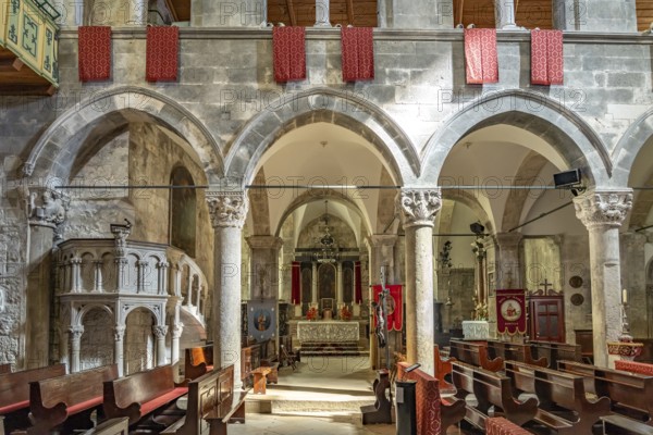 Interior of St Mark's Cathedral in Korcula, Croatia, Europe