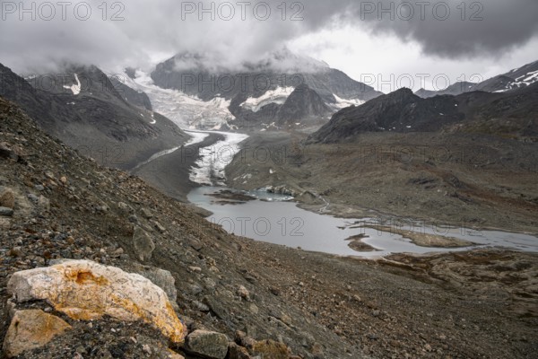 Mountain landscape with glacier Glacier de Cheilon and summit Mont Blanc de Cheilon, Valais, Western Alps, Switzerland, Europe