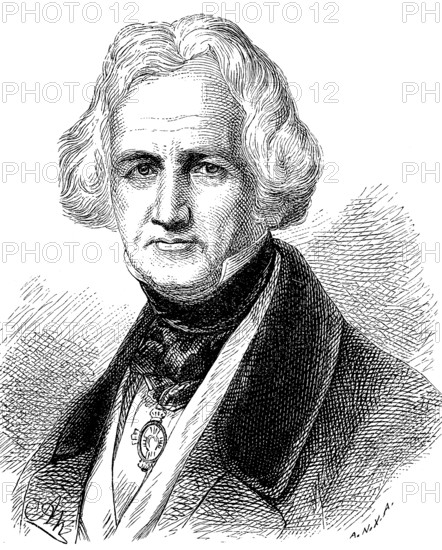 Christian Daniel Rauch, 2 January 1777, 3 December 1857, was a German sculptor of German Classicism. He was a pupil of Johann Gottfried Schadow and belonged to the Berlin School of Sculpture, Historical, digital reproduction of an original from the 19th century