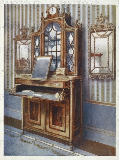 Furniture around the turn of the century 1900, Dressing cabinet with inlays of satinwood and mahogany (1910, 1911), Satinwood and mahogany inlaid dressing cabinet (1910, 1911) .jpg