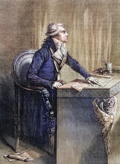 Bertrand Barere de Vieuzac (born 10 September 1755 in Tarbes, died 15 January 1841 in Tarbes) was a French revolutionary and politician, Historical, digitally restored reproduction from a 19th century original, Record date not stated