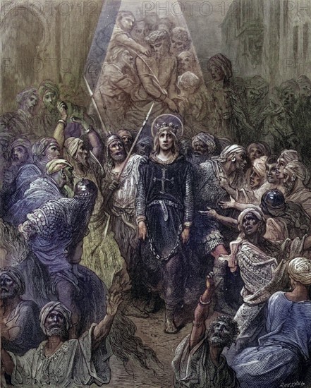 King Louis IX alias Saint Louis, captured in Egypt in 1250 during the seventh crusade, Historical, digitally restored reproduction from a 19th century original, Record date not stated