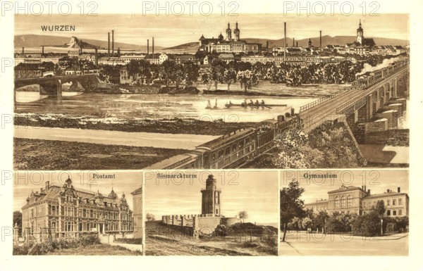 Historical postcard, picture postcard, Wurzen, Saxony, Germany, digitally enhanced reproduction of an original from around 1900, picture postcard, Europe