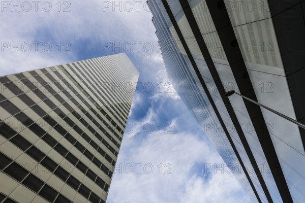 Modern architecture, high-rise buildings, Roche Towers, architects Herzog and de Meuron, Basel, Canton of Basel-Stadt, Switzerland, Europe