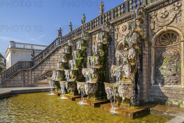Water stairs at the palace in the Great Garden, Herrenhausen Gardens, Hanover, Lower Saxony, Germany, Europe